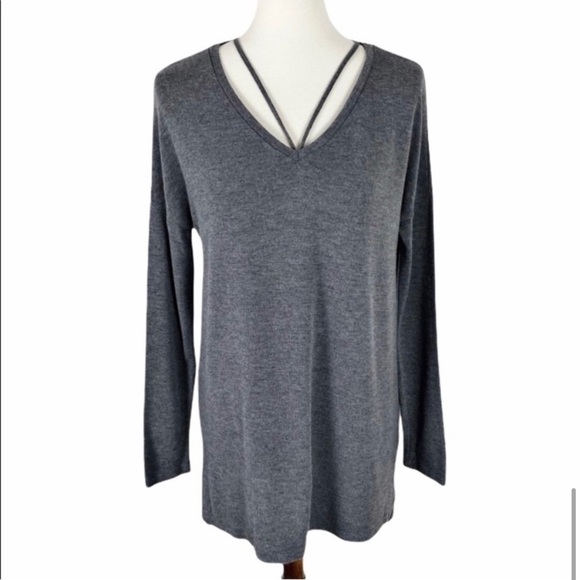 Loveriche V Neck Sweater Gray Size S - Picture 1 of 9